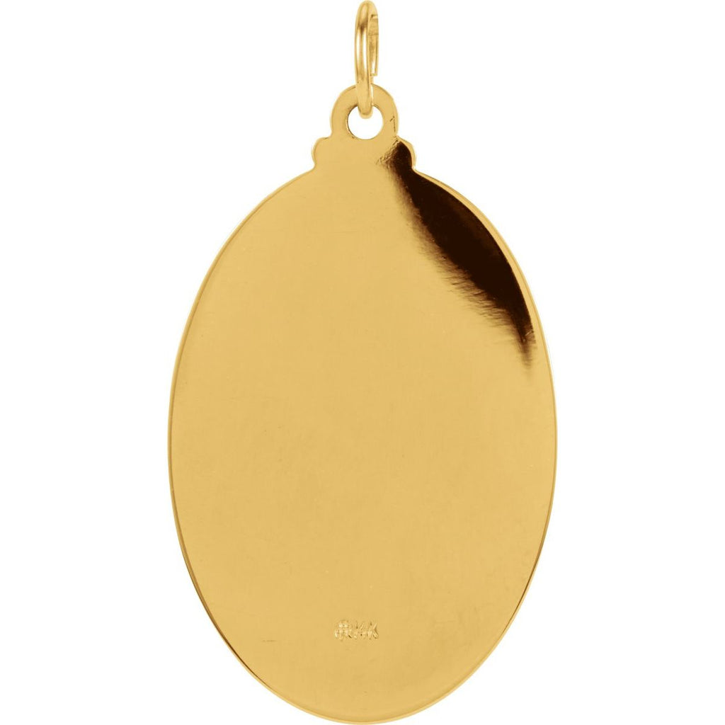 29x20 mm Oval St. Christopher Medal in 14k yellow gold
