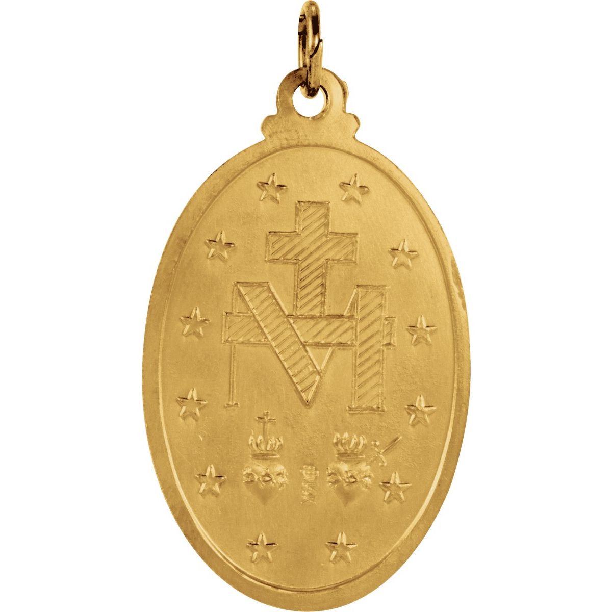 26x18 mm Oval Miraculous Medal in 14k yellow gold