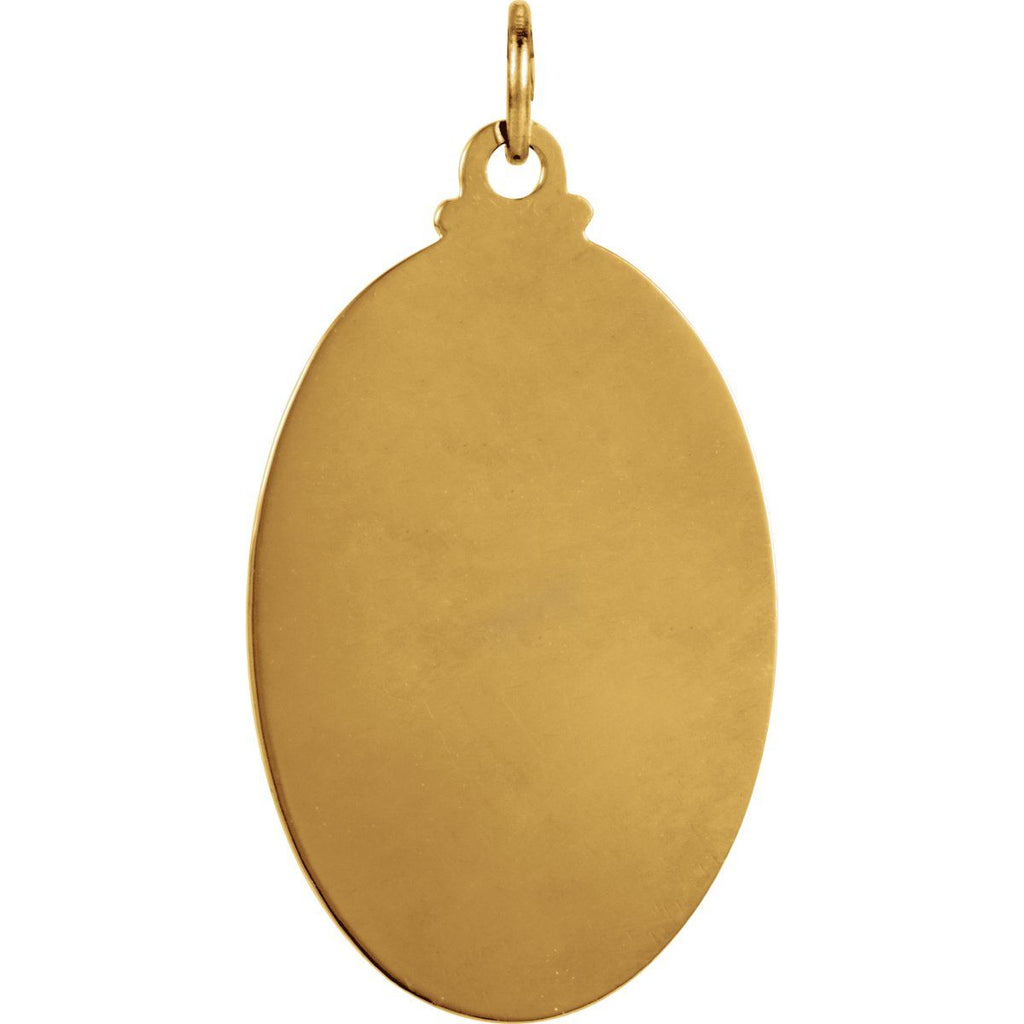 25x18 mm Oval St. Christopher Medal in 14k yellow gold
