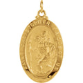 25x18 mm Oval St. Christopher Medal in 14k yellow gold