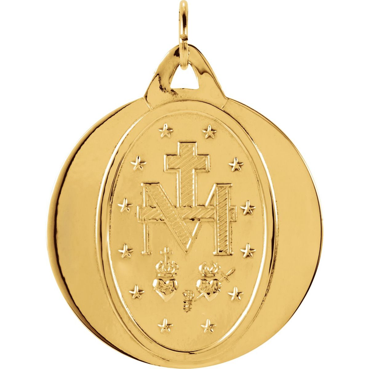 25 mm Miraculous Medal in 14k yellow gold