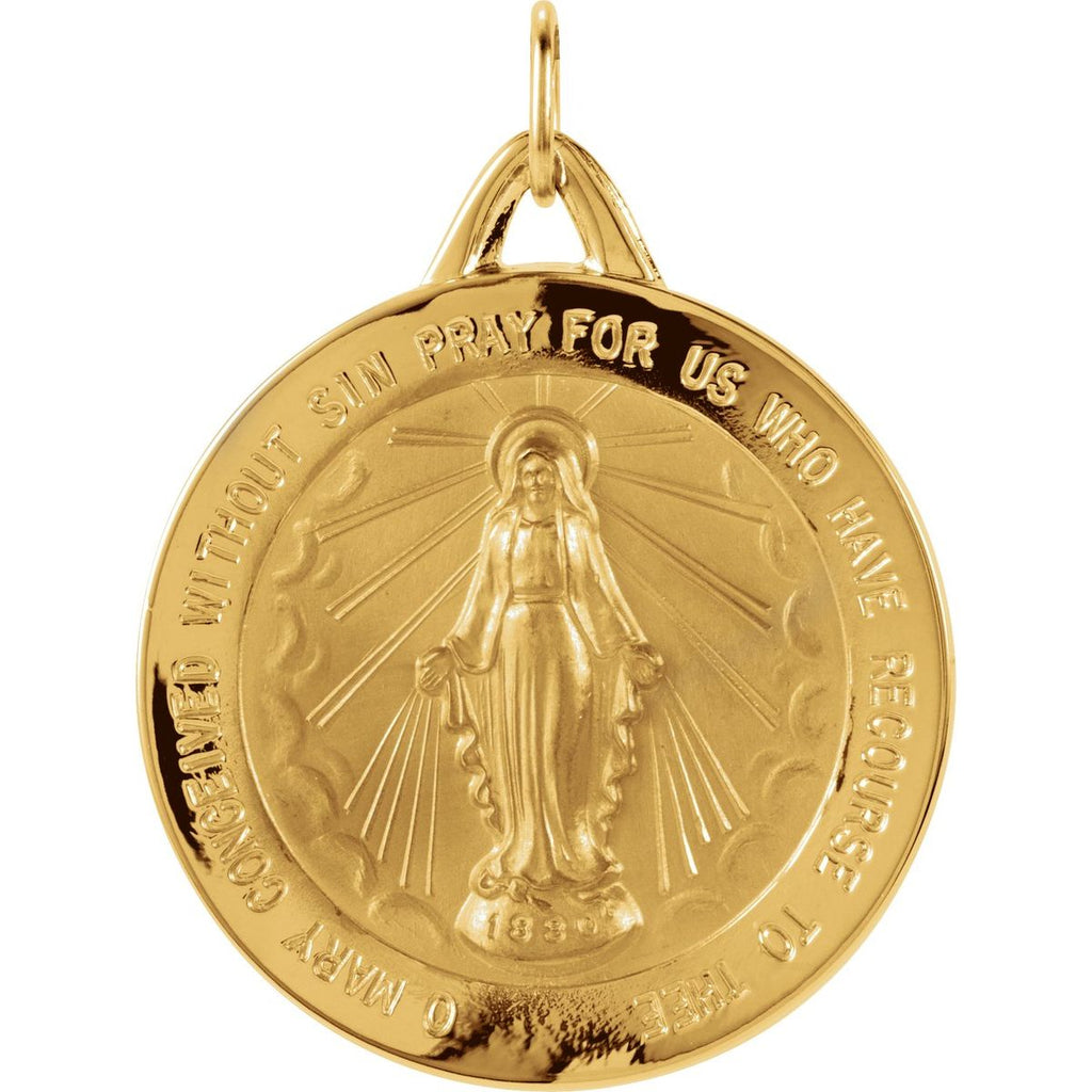 25 mm Miraculous Medal in 14k yellow gold