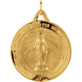 25 mm Miraculous Medal in 14k yellow gold
