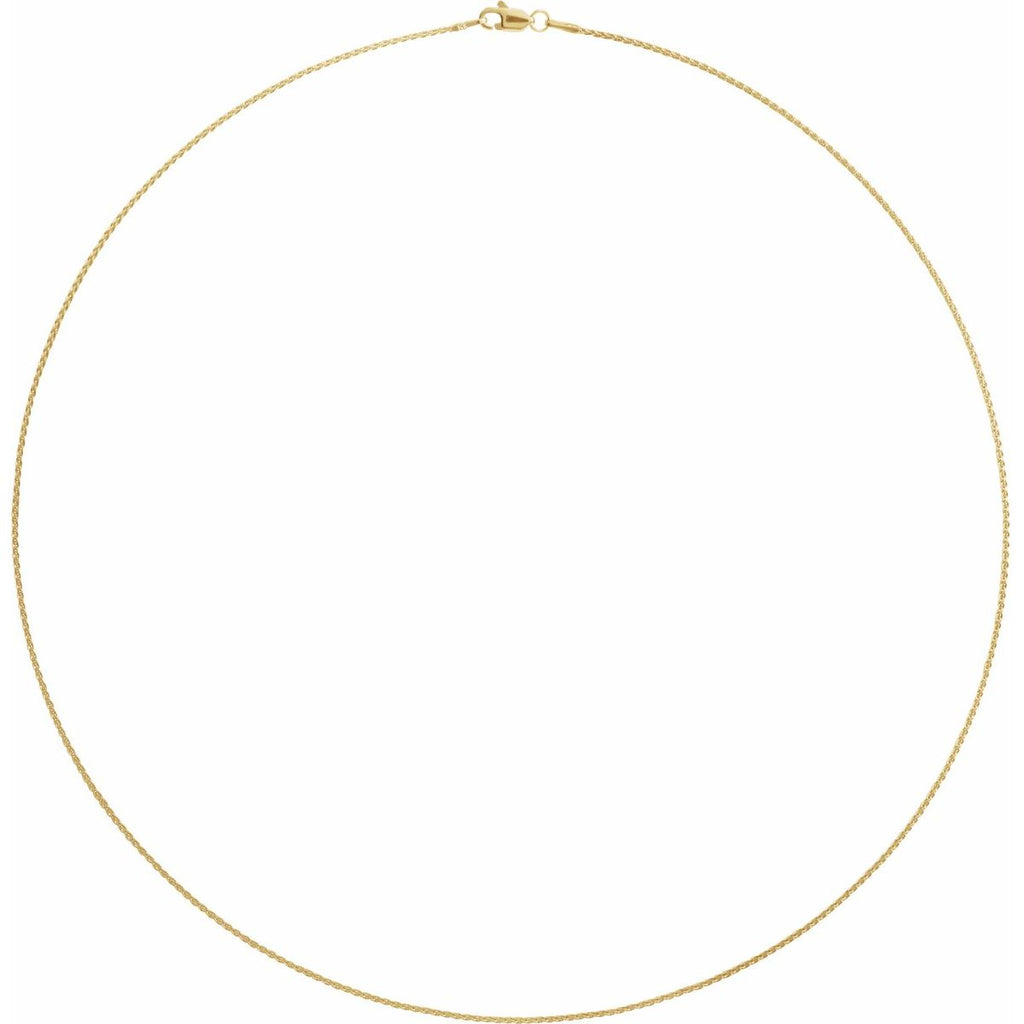 1 mm Wheat Chain in 14k yellow gold