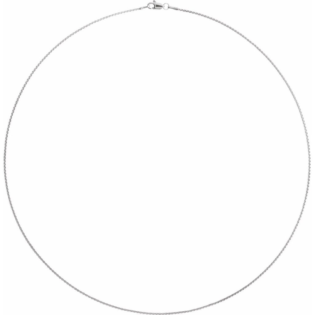 1 mm Wheat Chain in 14k white gold