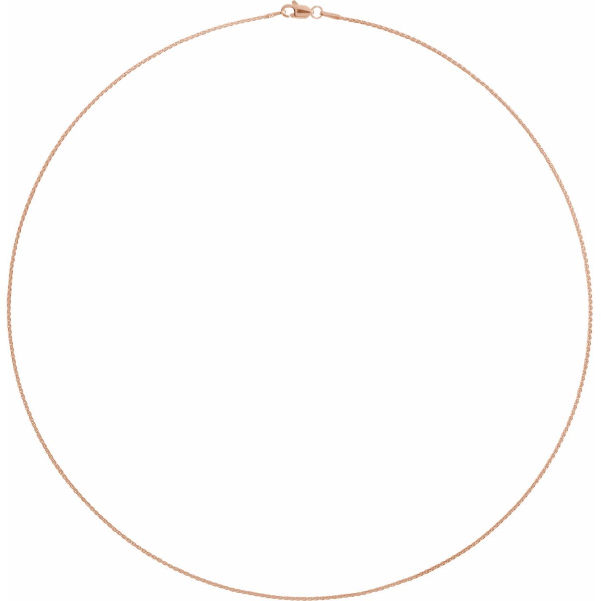 1 mm Wheat Chain in 14k rose gold