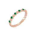 Lab-Grown Emerald Stackable Ring in 14k rose gold