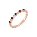 Lab-Grown Ruby Stackable Ring in 14k rose gold