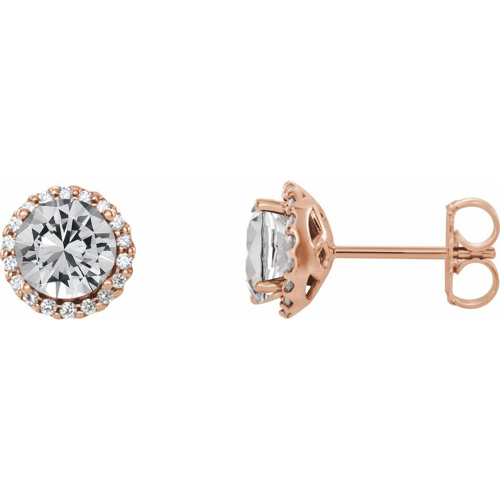 1 1/3 CTW Natural Diamond Earrings in 14k rose gold