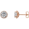 1 1/3 CTW Natural Diamond Earrings in 14k rose gold