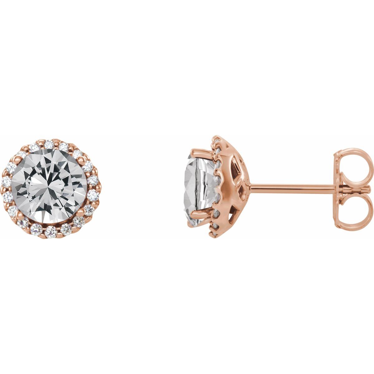 1 1/3 CTW Natural Diamond Earrings in 14k rose gold
