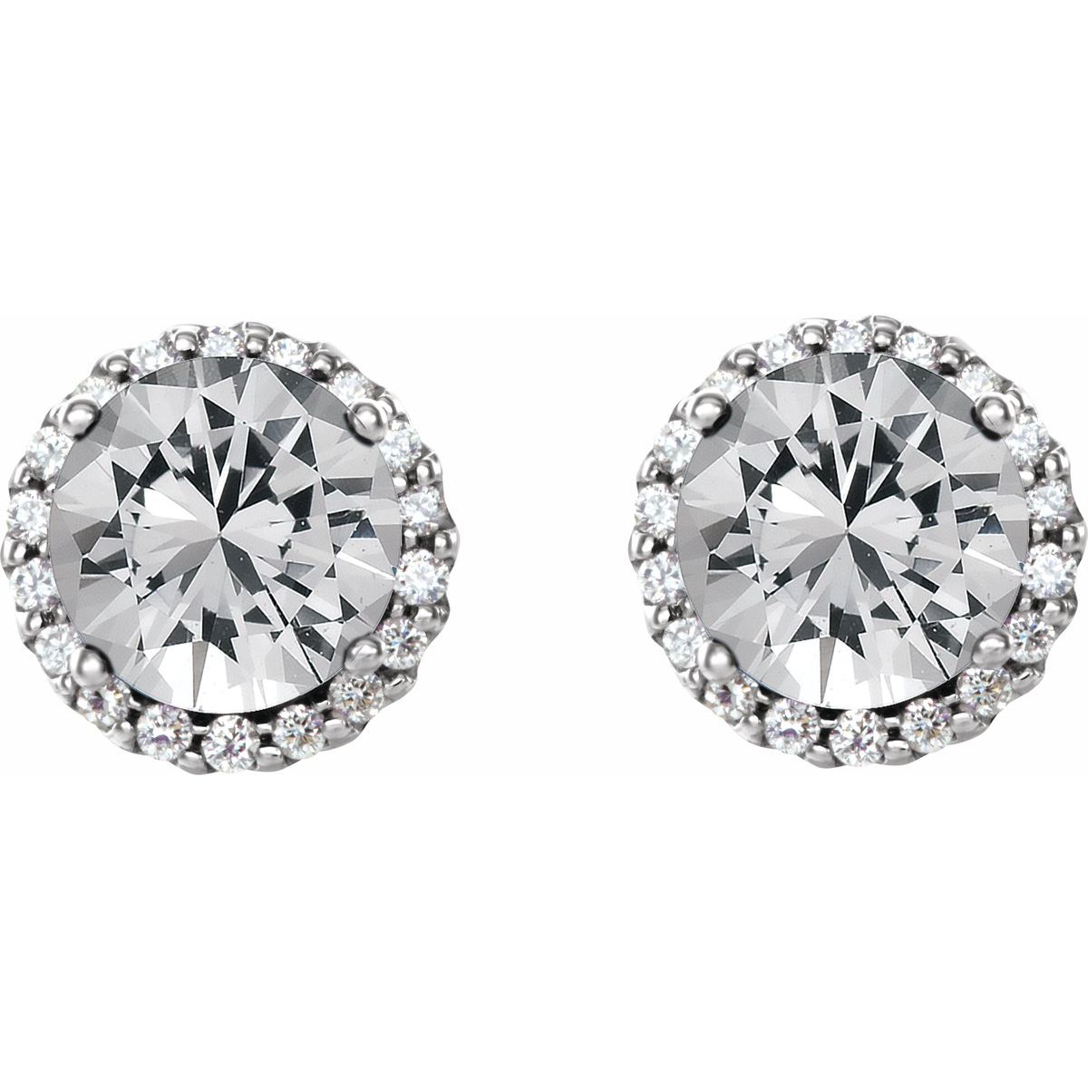1 1/3 CTW Natural Diamond Earrings in 14k white gold