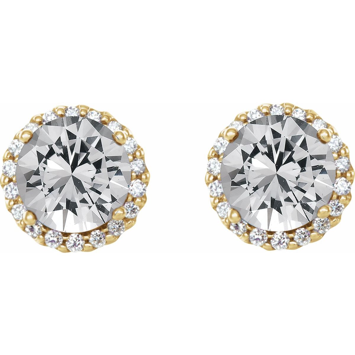 1 1/3 CTW Natural Diamond Earrings in 14k yellow gold