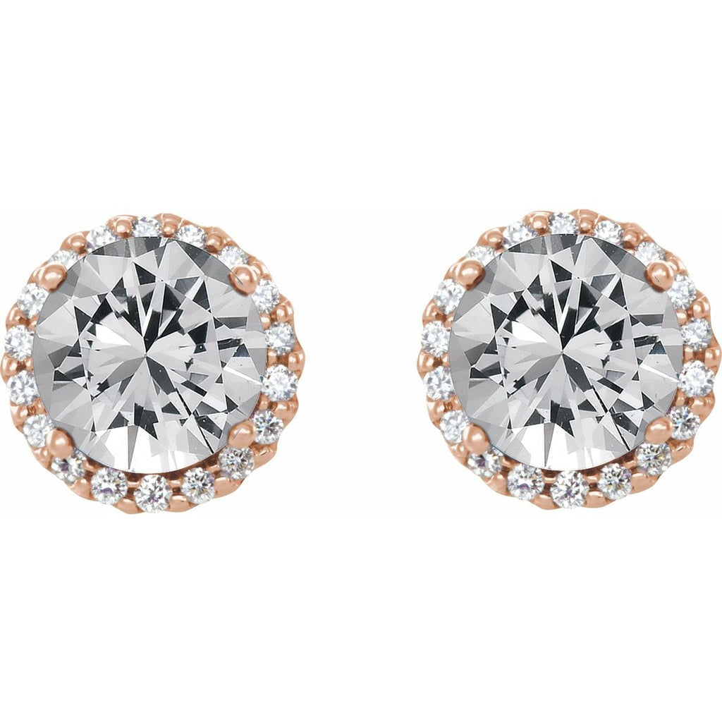 1 1/3 CTW Natural Diamond Earrings in 14k rose gold