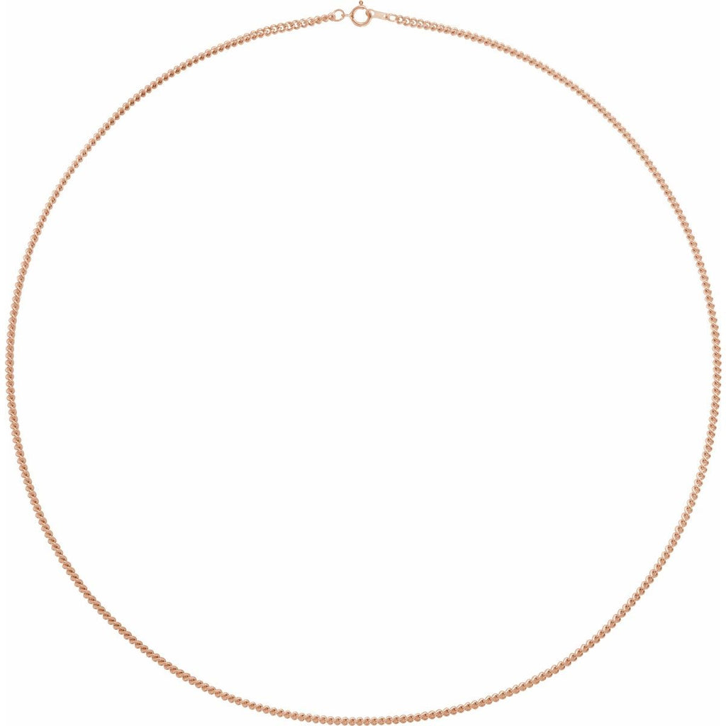 2.25 mm Curb Chain in 14k rose gold