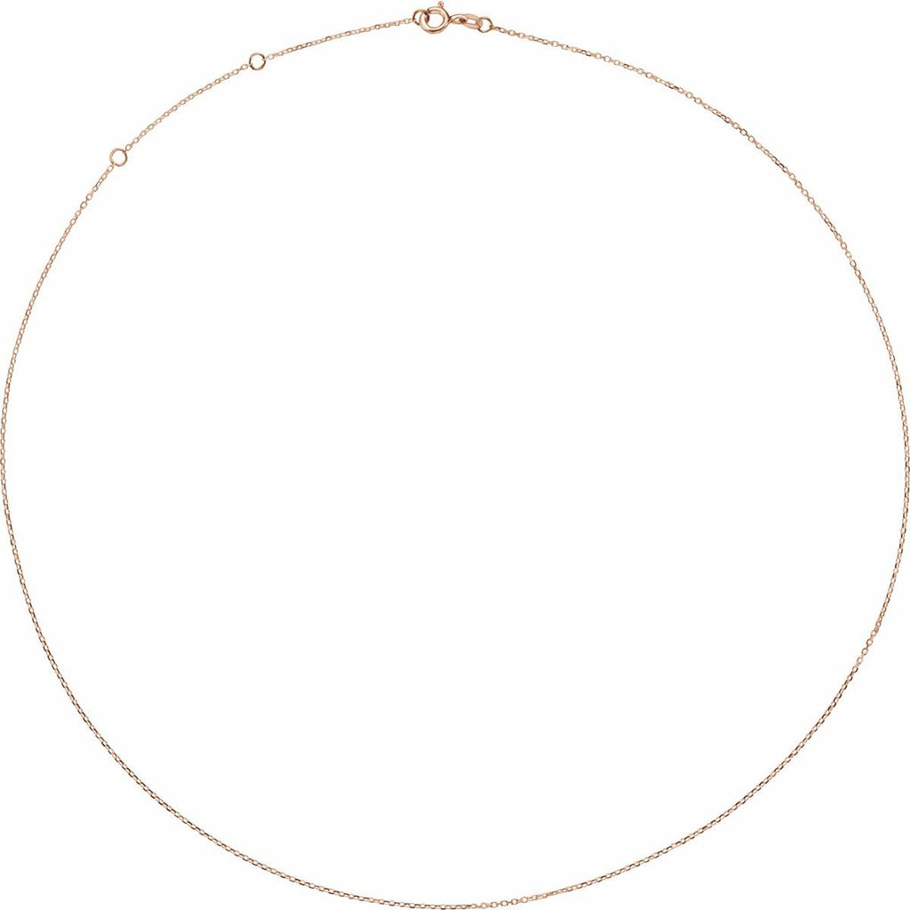 1 mm Adjustable Diamond-Cut Cable Chain in 14k rose gold