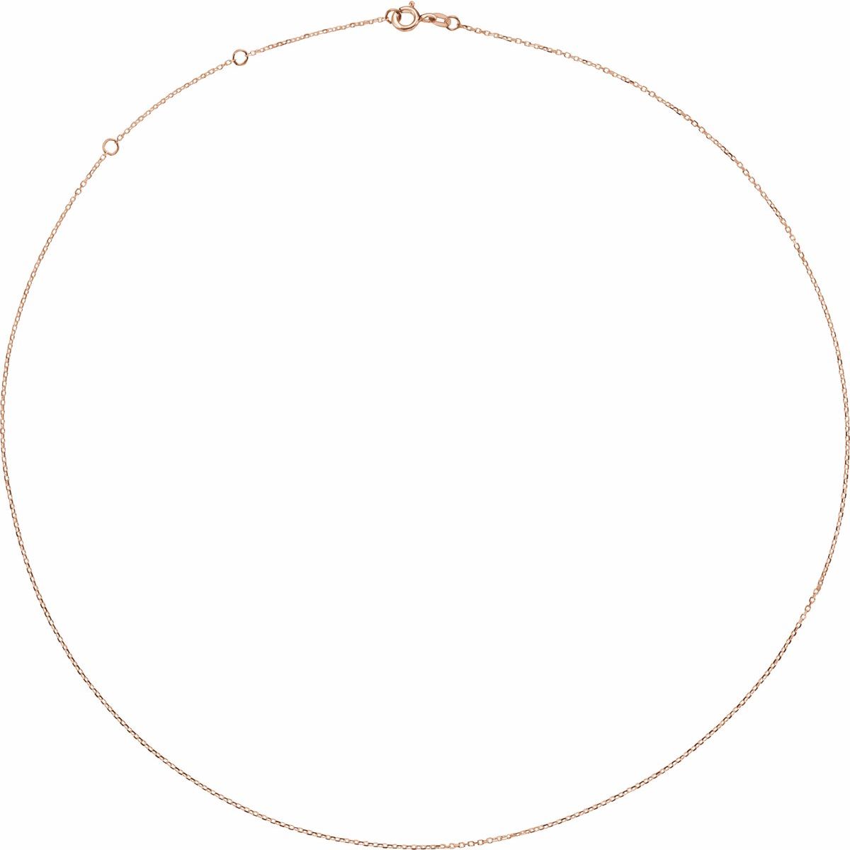 1 mm Adjustable Diamond-Cut Cable Chain in 14k rose gold