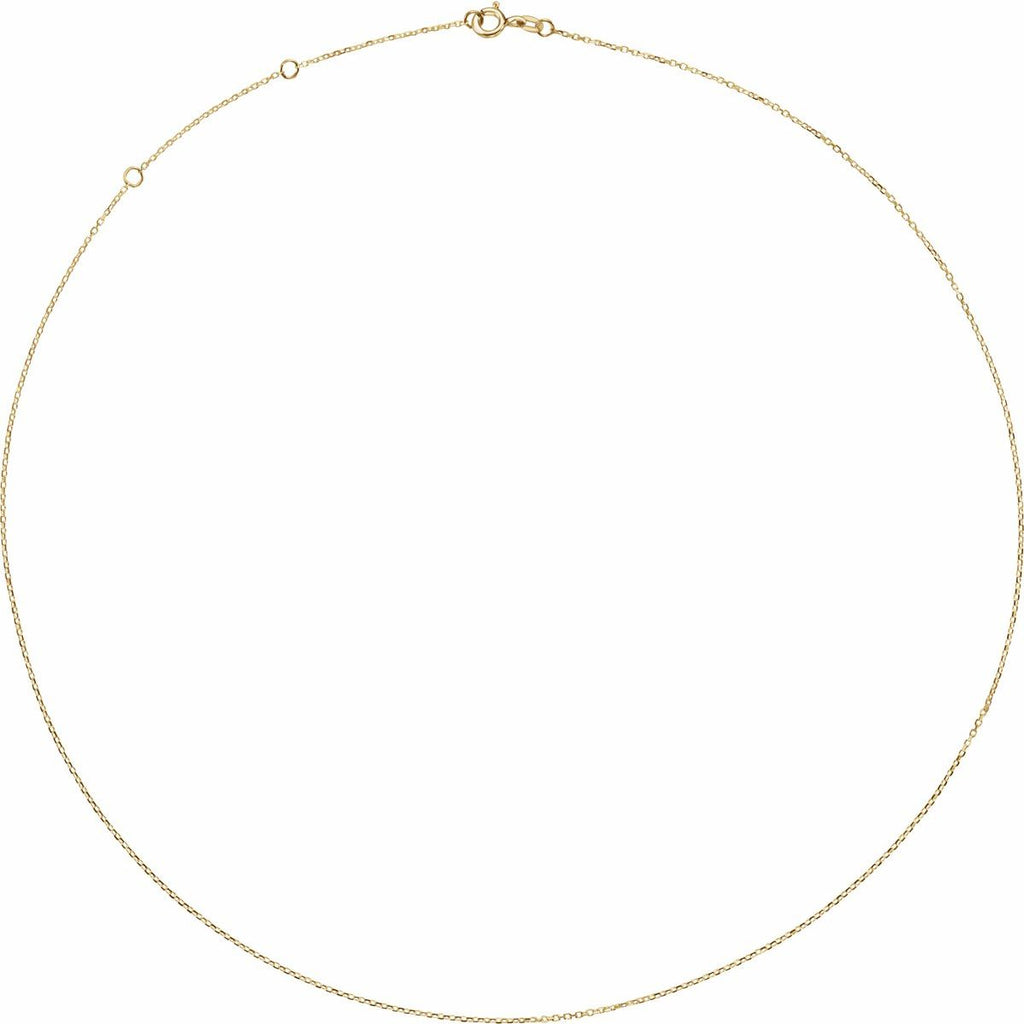 1 mm Adjustable Diamond-Cut Cable Chain in 14k yellow gold