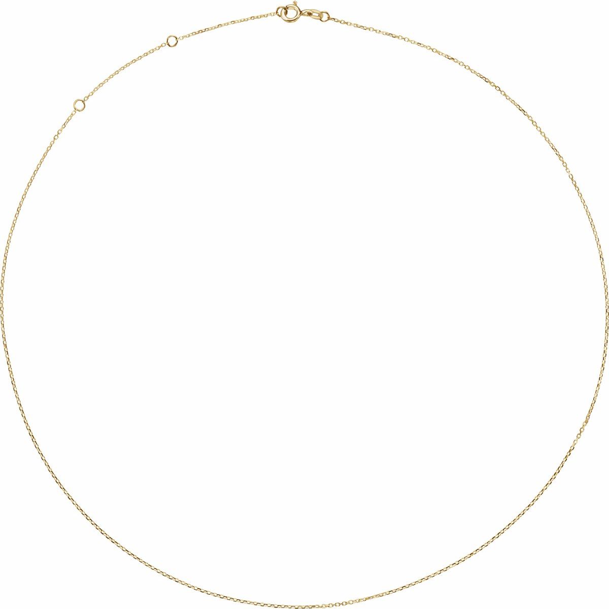 1 mm Adjustable Diamond-Cut Cable Chain in 14k yellow gold