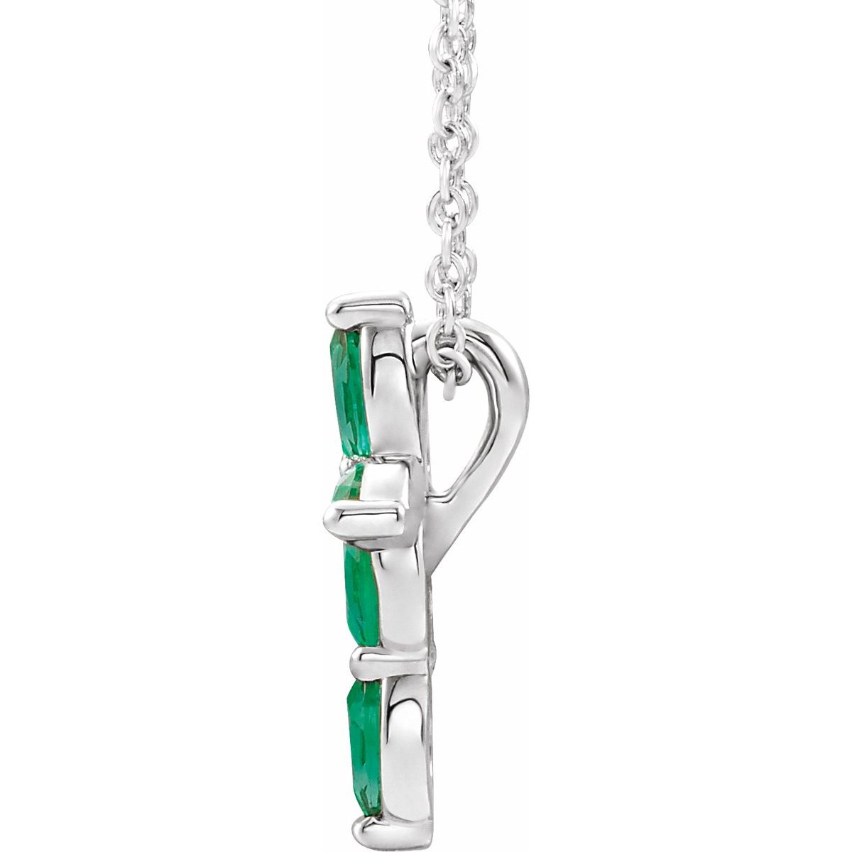 Natural Emerald Cross Necklace