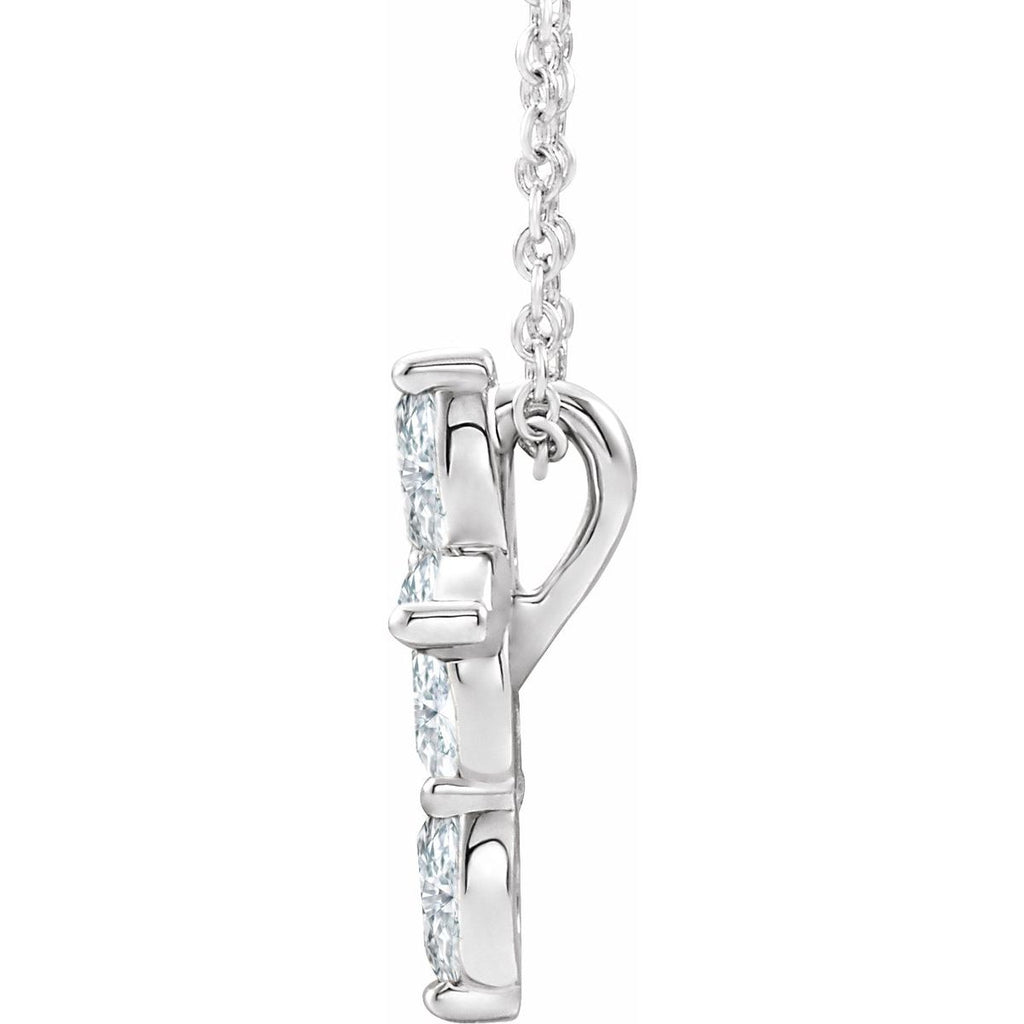 1/3 CTW Natural Diamond Cross Necklace in 14k white gold