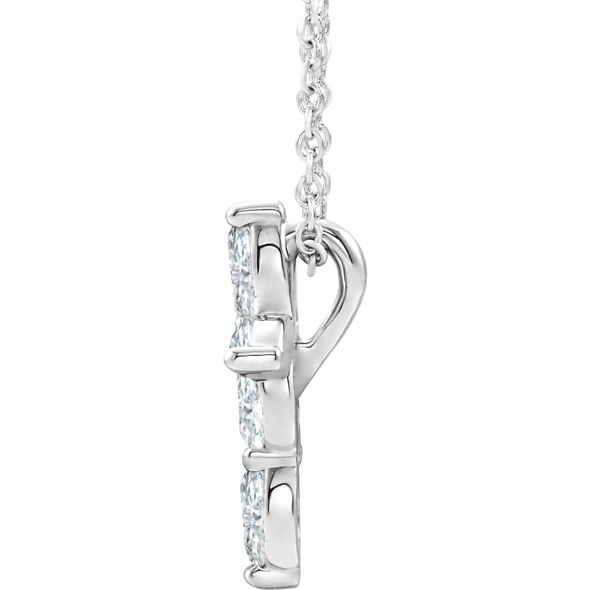 1/3 CTW Natural Diamond Cross Necklace in 14k white gold