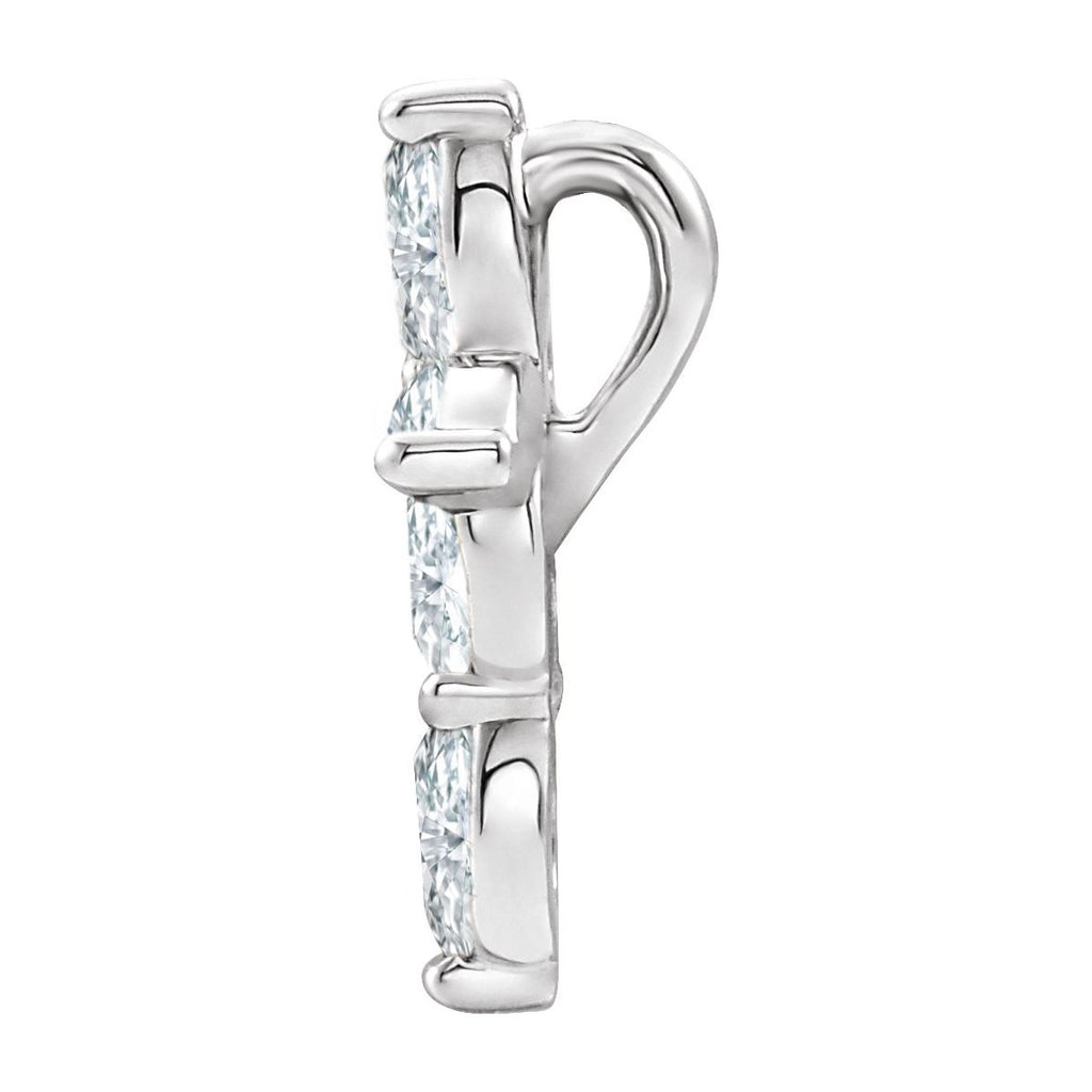 1/3 CTW Natural Diamond Cross Pendant in 14k white gold