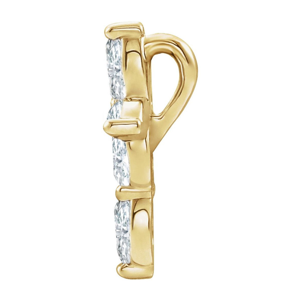 1/3 CTW Natural Diamond Cross Pendant in 14k yellow gold