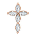 1/3 CTW Natural Diamond Cross Pendant in 14k rose gold