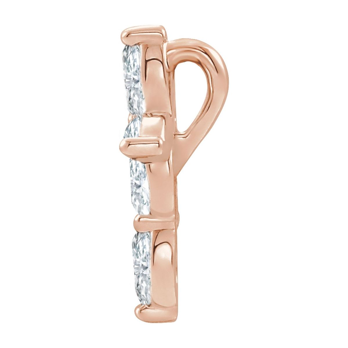 1/3 CTW Natural Diamond Cross Pendant in 14k rose gold