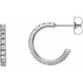 1/2 CTW Lab-Grown Diamond French-Set 12.2 mm Huggie Hoop Earrings
