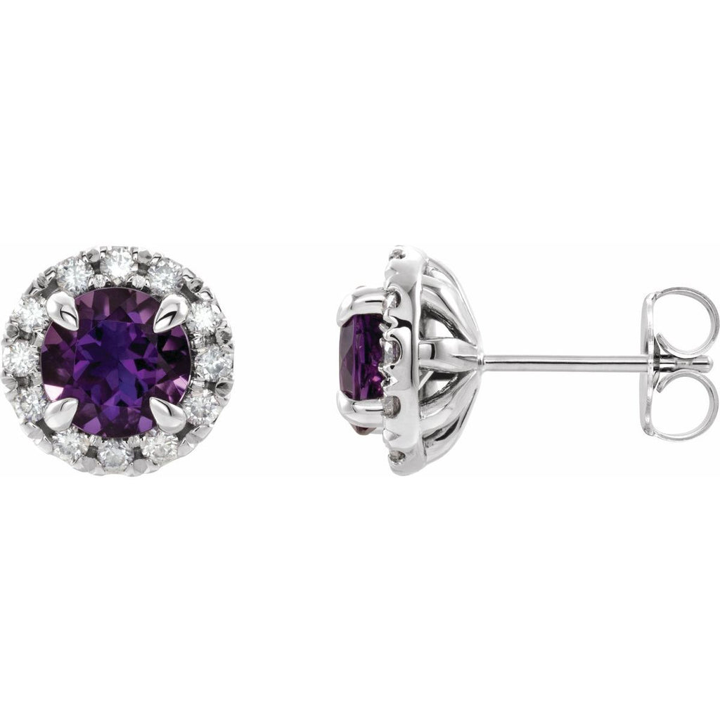 1 1/5 CTW Natural Diamond Halo-Style Earrings in 14k rose gold