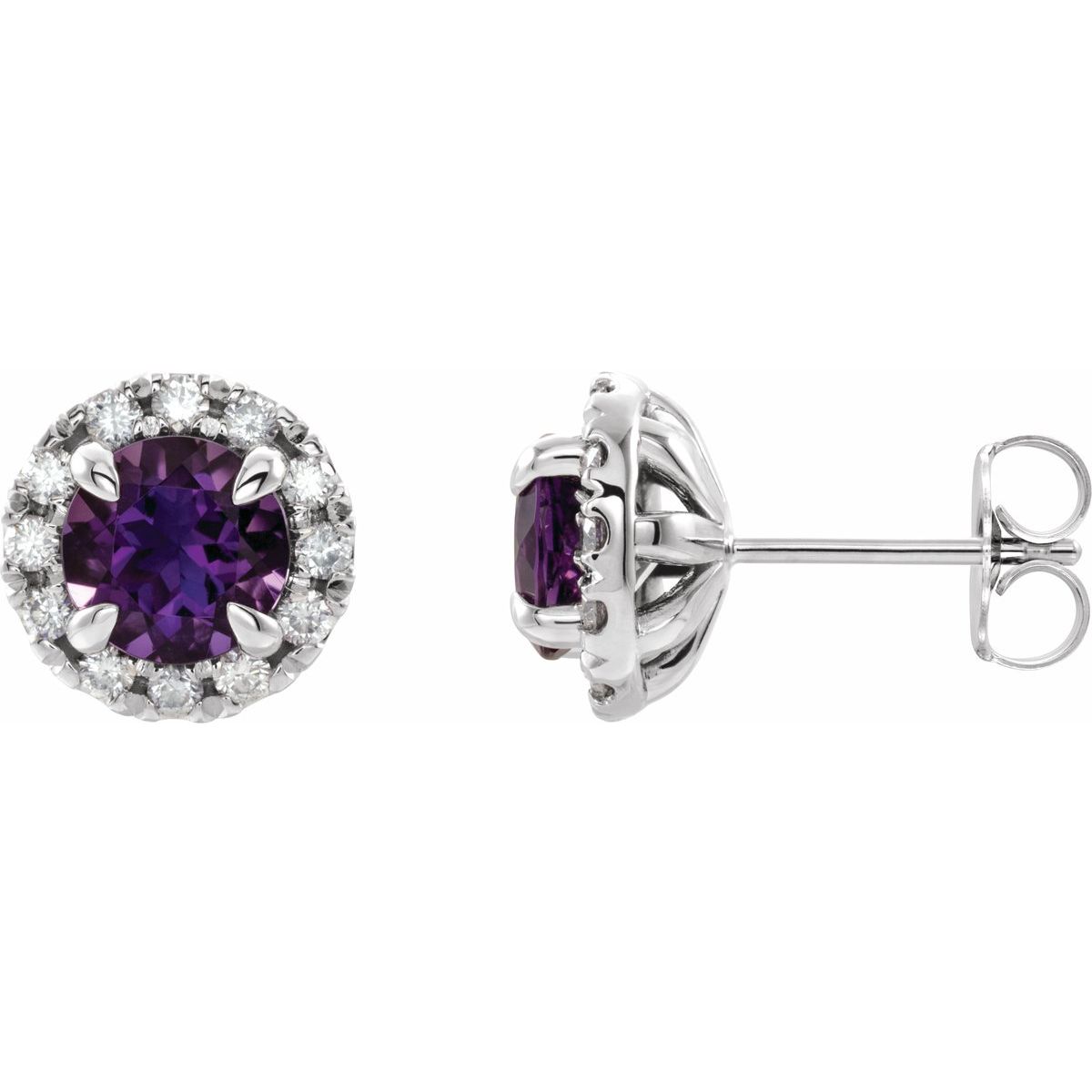 1 1/5 CTW Natural Diamond Halo-Style Earrings in 14k rose gold