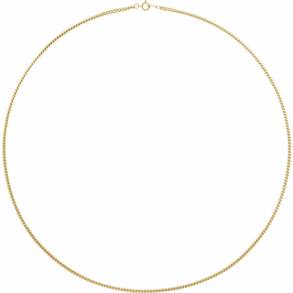 2.25 mm Curb Chain in 14k yellow gold