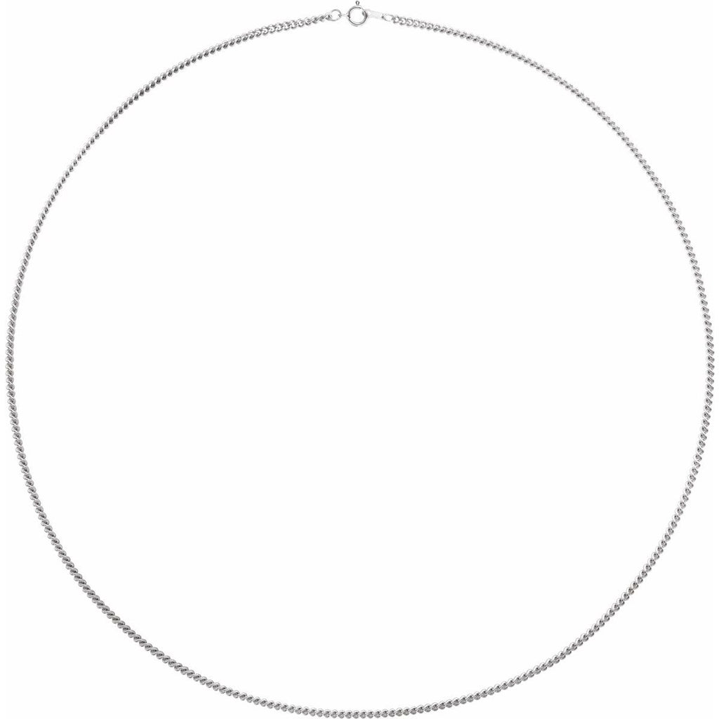2.25 mm Curb Chain in 14k white gold