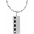 1/5 CTW Natural Black Diamond Geometric Necklace in 14k white gold