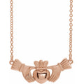 Claddagh Necklace in 14k rose gold