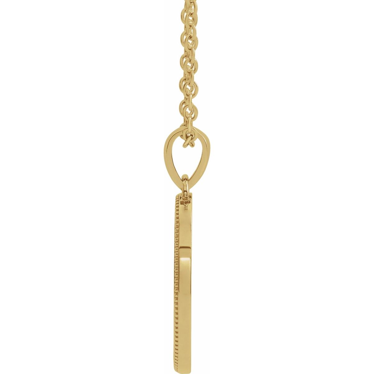 Oval Cross Medal Necklace in 14k yellow gold