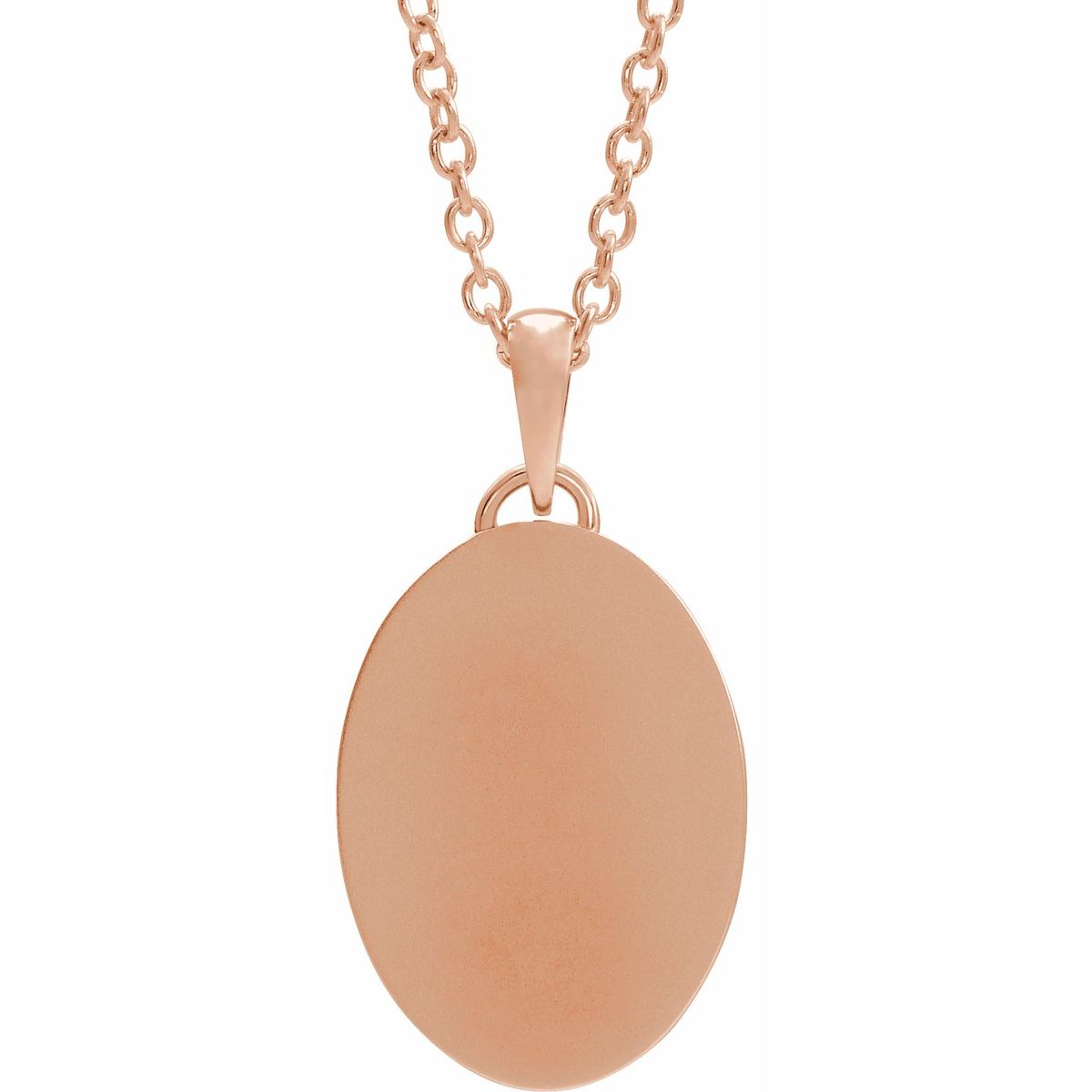 Oval Cross Medal Necklace in 14k rose gold