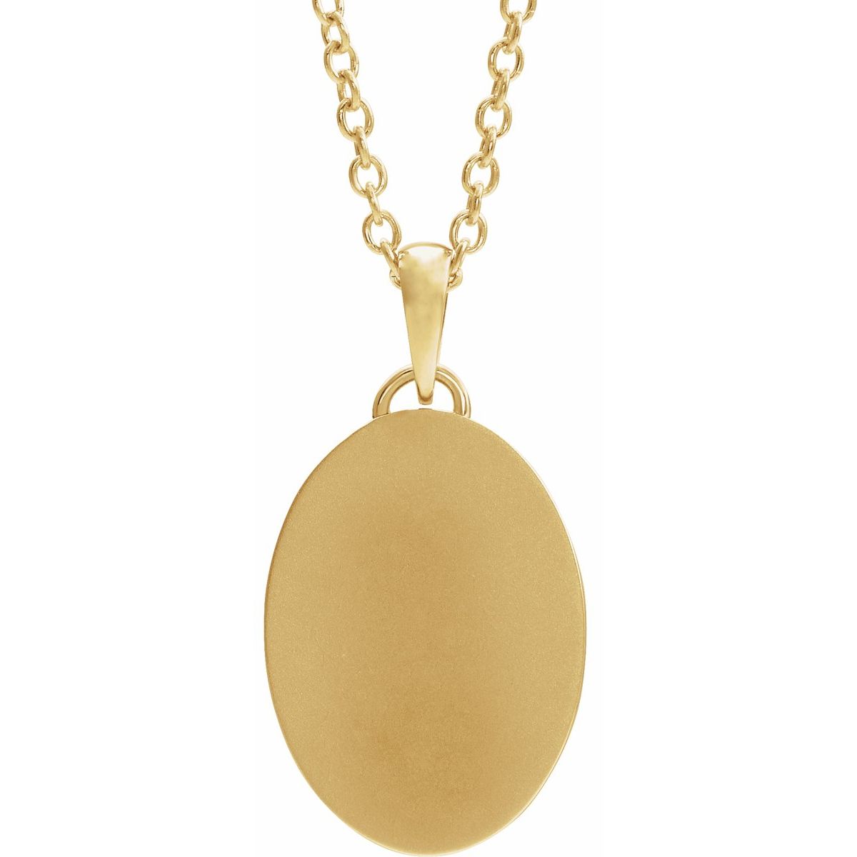 Oval Cross Medal Necklace in 14k yellow gold