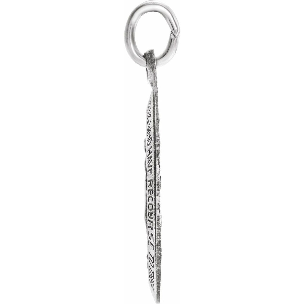 26x18 mm Oval Miraculous Medal in 14k white gold