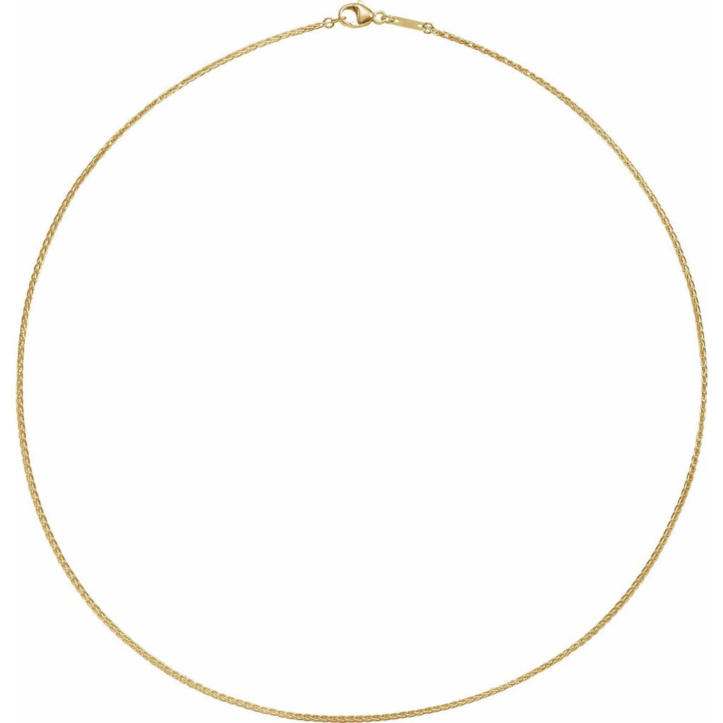 1.2 mm Wheat Chain in 18k yellow gold