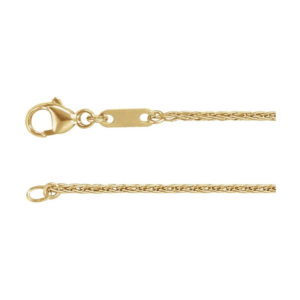 1.2 mm Wheat Chain in 18k yellow gold