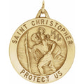 33 mm St. Christopher Medal in 14k yellow gold