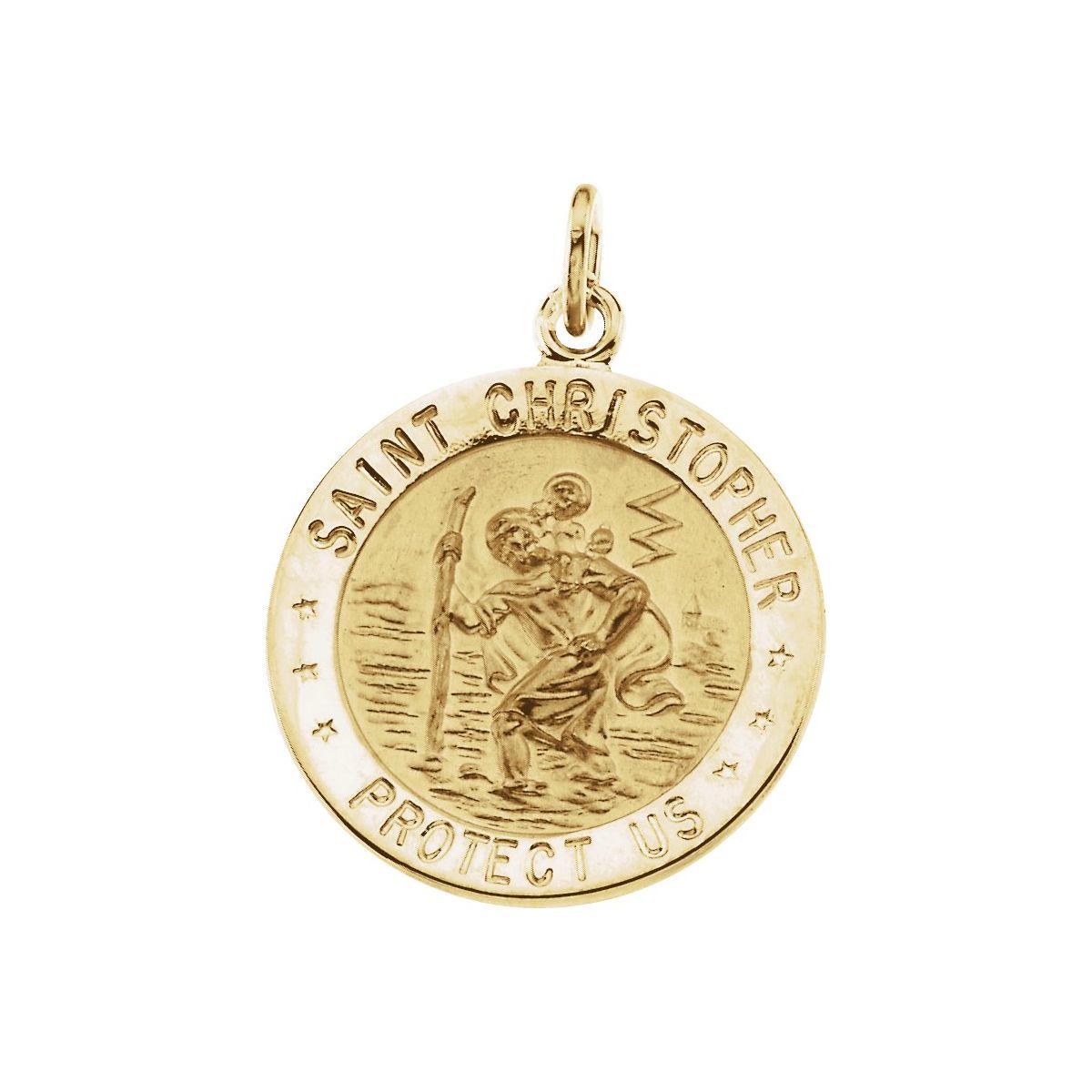 29 mm St. Christopher Medal in 14k yellow gold