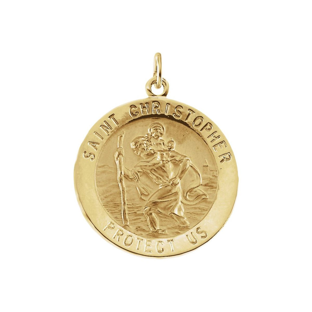 29 mm St. Christopher Medal in 14k yellow gold