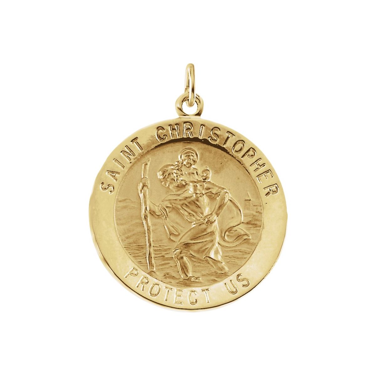 29 mm St. Christopher Medal in 14k yellow gold