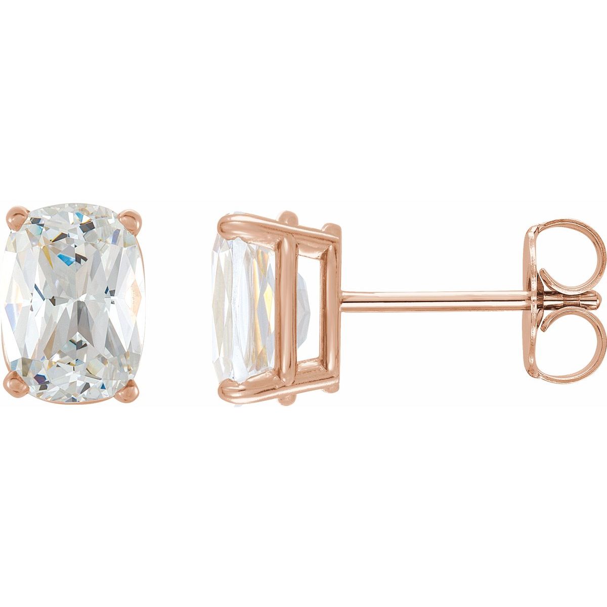 4 CTW Lab-Grown Diamond Stud Earrings in 14k rose gold