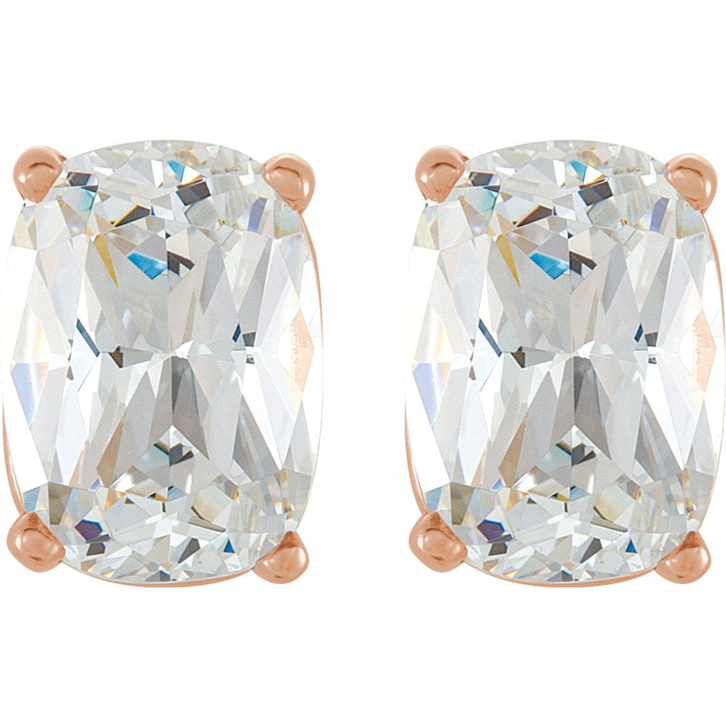 2 CTW Lab-Grown Diamond Stud Earrings in 14k rose gold