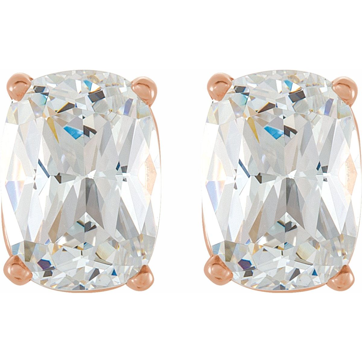 4 CTW Lab-Grown Diamond Stud Earrings in 14k rose gold